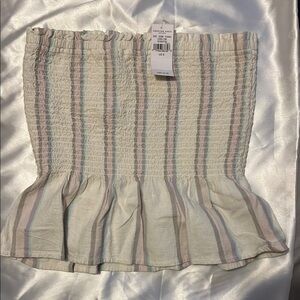 American Eagle Outfitters Cream Ruffled Tube Top NWT $25